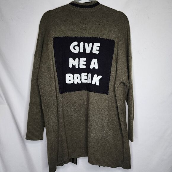 2X 18W 20W Torrid Green Long Sweater Cardigan Give Me A Break Lovesick Relaxed F - Picture 6 of 7